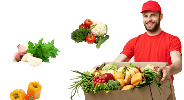 Delivery Person with Vegetables